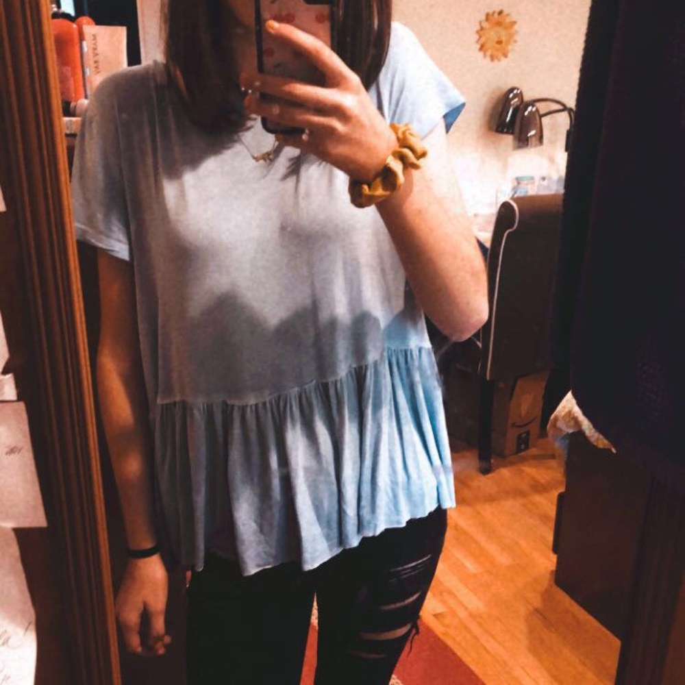 sky blue mossimo & company short sleeve shirt